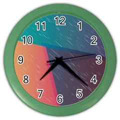 Modern Minimalist Abstract Colorful Vintage Adobe Illustrator Blue Red Orange Pink Purple Rainbow Color Wall Clocks by Mariart