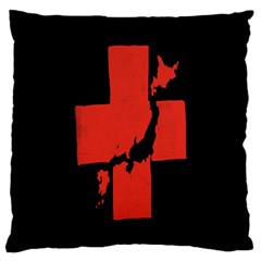 Sign Health Red Black Large Flano Cushion Case (two Sides) by Mariart