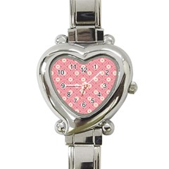 Sunflower Star White Pink Chevron Wave Polka Heart Italian Charm Watch by Mariart