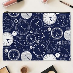 World Clocks Cosmetic Bag (xxxl)  by Mariart