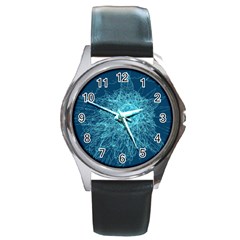 Shattered Glass Round Metal Watch by linceazul