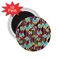 Building City Plaid Chevron Wave Blue Green 2 25  Magnets (10 Pack)  by Mariart