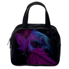 Feathers Quill Pink Black Blue Classic Handbags (one Side) by Mariart