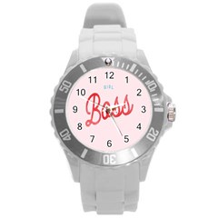 Girl Boss Pink Red Blue Sexy Round Plastic Sport Watch (l) by Mariart