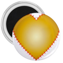 Heart Rhythm Gold Red 3  Magnets