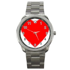 Heart Rhythm Inner Red Sport Metal Watch by Mariart