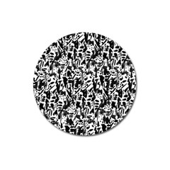 Deskjet Ink Splatter Black Spot Magnet 3  (round)