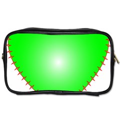 Heart Rhythm Inner Green Red Toiletries Bags 2-side by Mariart