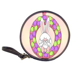 Make An Easter Egg Wreath Rabbit Face Cute Pink White Classic 20-cd Wallets by Mariart