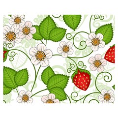 Strawberry Fruit Leaf Flower Floral Star Green Red White Double Sided Flano Blanket (medium)  by Mariart