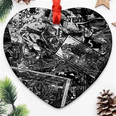 Vintage Newspaper  Heart Ornament (two Sides) by Valentinaart