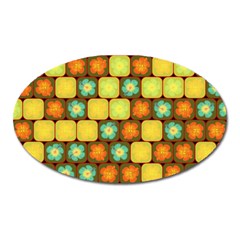 Random Hibiscus Pattern Oval Magnet by linceazul