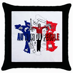 Marine Le Pen Throw Pillow Case (black) by Valentinaart