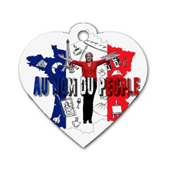 Marine Le Pen Dog Tag Heart (one Side) by Valentinaart