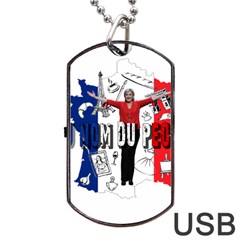 Marine Le Pen Dog Tag Usb Flash (one Side) by Valentinaart