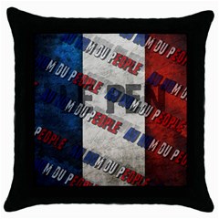 Marine Le Pen Throw Pillow Case (black) by Valentinaart