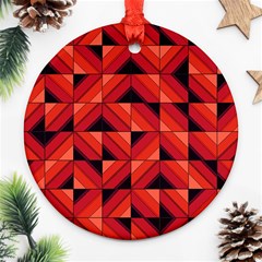 Fake Wood Pattern Round Ornament (two Sides)