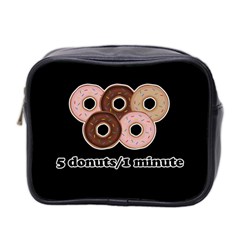 Five Donuts In One Minute  Mini Toiletries Bag 2-side by Valentinaart