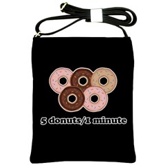 Five Donuts In One Minute  Shoulder Sling Bags by Valentinaart