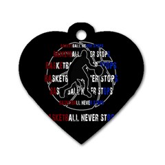 Basketball Never Stops Dog Tag Heart (one Side) by Valentinaart