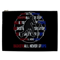 Basketball Never Stops Cosmetic Bag (xxl)  by Valentinaart