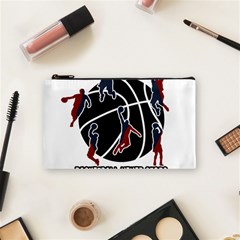 Basketball Never Stops Cosmetic Bag (small)  by Valentinaart