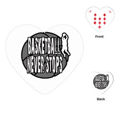 Basketball Never Stops Playing Cards (heart)  by Valentinaart