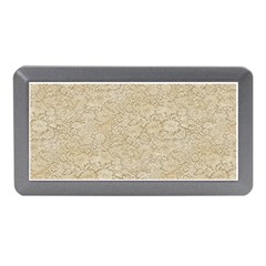 Old Floral Crochet Lace Pattern Beige Bleached Memory Card Reader (mini) by EDDArt