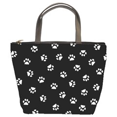 Footprints Cat White Black Bucket Bags