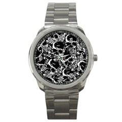 Skulls Pattern Sport Metal Watch