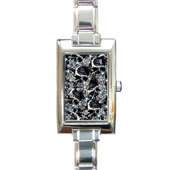 Skulls Pattern Rectangle Italian Charm Watch