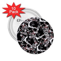 Skull Pattern 2 25  Buttons (10 Pack) 