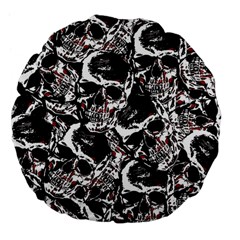 Skull Pattern Large 18  Premium Flano Round Cushions by ValentinaDesign