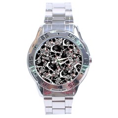 Skull Pattern Stainless Steel Analogue Watch by ValentinaDesign