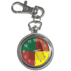 Albers Out Plaid Green Pink Yellow Red Line Key Chain Watches by Mariart