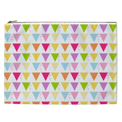 Bunting Triangle Color Rainbow Cosmetic Bag (xxl)  by Mariart