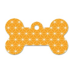 Yellow Stars Iso Line White Dog Tag Bone (two Sides) by Mariart