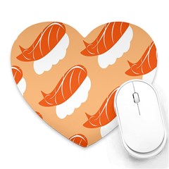 Fish Eat Japanese Sushi Heart Mousepads by Mariart