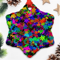 Flowersfloral Star Rainbow Snowflake Ornament (two Sides) by Mariart