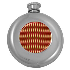 Hawthorn Sharkstooth Triangle Green Red Full Round Hip Flask (5 Oz) by Mariart