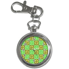 Clipart Aztec Green Yellow Key Chain Watches by Mariart