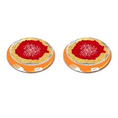 Instant Noodles Mie Sauce Tomato Red Orange Knife Fox Food Pasta Cufflinks (oval) by Mariart