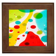 Polkadot Color Rainbow Red Blue Yellow Green Framed Tiles by Mariart