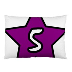 Star Five Purple White Pillow Case by Mariart