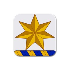 Star Yellow Blue Rubber Square Coaster (4 Pack)  by Mariart