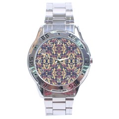 Multicolored Modern Geometric Pattern Stainless Steel Analogue Watch