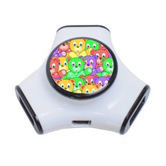 Cute Cartoon Crowd Of Colourful Kids Bears 3-port Usb Hub by Nexatart