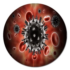 Cancel Cells Broken Bacteria Virus Bold Magnet 5  (round) by Mariart