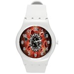 Cancel Cells Broken Bacteria Virus Bold Round Plastic Sport Watch (M) Front