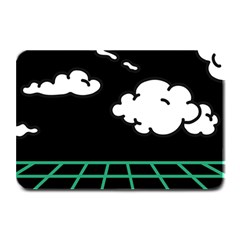 Illustration Cloud Line White Green Black Spot Polka Plate Mats by Mariart